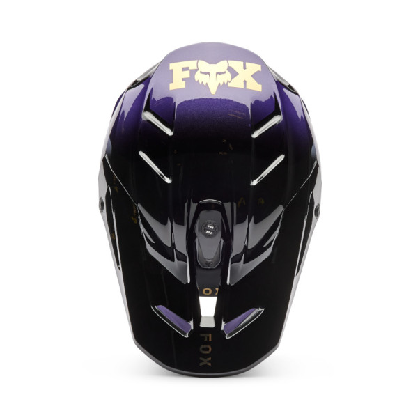 Casque motocross Fox V3 Drip Noir Violet | Casque Fox V3 Drip Violet