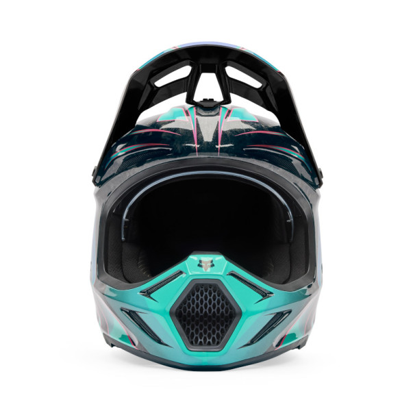 Casque motocross Fox V3 RS CANVAS Aqua | Casque Fox V3 RS CANVAS Aqua