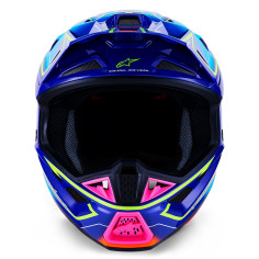 Casque motocross Alpinestars SM-7 CAST Bleu Rose Jaune Fluo | SM-7 CAST