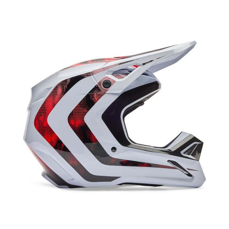 Casque cross Fox V1 KAIROS Blanc Rouge Fluo 2026 | Casque Fox V1 KAIROS